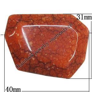 Imitate Gemstone Acrylic Beads, Polygon 40x31mm Hole:2mm, Sold by Bag