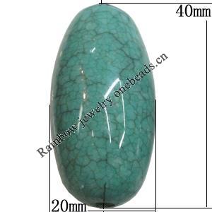 Imitate Gemstone Acrylic Beads, Oval 40x20mm Hole:4mm, Sold by Bag