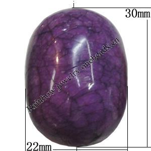 Imitate Gemstone Acrylic Beads, Oval 30x22mm Hole:3.5mm, Sold by Bag