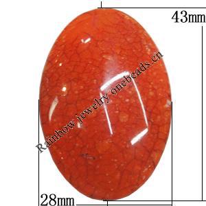 Imitate Gemstone Acrylic Beads, Flat Oval 43x28mm Hole:1.5mm, Sold by Bag