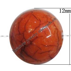 Imitate Gemstone Acrylic Beads, Round 12mm Hole:2mm, Sold by Bag