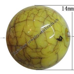 Imitate Gemstone Acrylic Beads, Round 14mm Hole:2mm, Sold by Bag