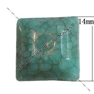 Imitate Gemstone Acrylic Beads, Square 14mm Hole:2mm, Sold by Bag