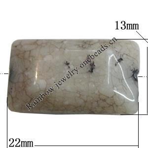 Imitate Gemstone Acrylic Beads, Faceted Rectangle 22x13mm Hole:2mm, Sold by Bag