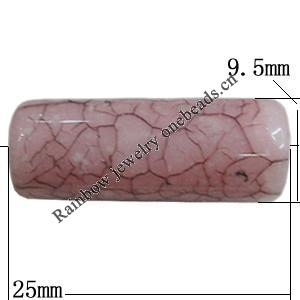 Imitate Gemstone Acrylic Beads, Column 25x9.5mm Hole:2.5mm, Sold by Bag