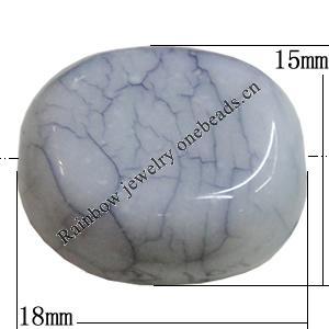 Imitate Gemstone Acrylic Beads, 18x15mm Hole:2.5mm, Sold by Bag