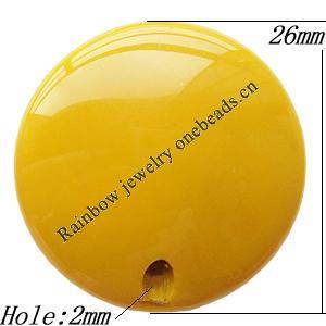 Solid Acrylic Beads, Flat Round, 26x9mm Hole:2mm, Sold by Bag
