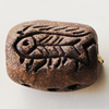 Handmade Pottery clay Beads, About:19x14mm Hole:5mm, Sold by Bag