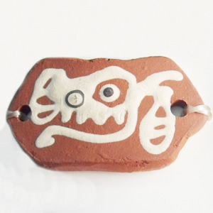 Handmade Pottery Clay Connector, 38x21mm, Sold by PC  