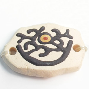 Handmade Pottery Clay Connector, 36x24mm, Sold by PC  