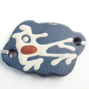 Handmade Pottery Clay Connector, 33x22mm, Sold by PC  