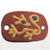 Handmade Pottery Clay Connector, 34x22mm, Sold by PC  