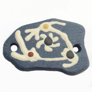 Handmade Pottery Clay Connector, 33x23mm, Sold by PC  