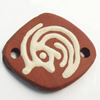 Handmade Pottery Clay Connector, 30x25mm, Sold by PC  