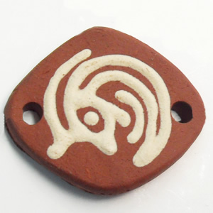 Handmade Pottery Clay Connector, 30x25mm, Sold by PC  