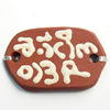 Handmade Pottery Clay Connector, 35x21mm, Sold by PC  