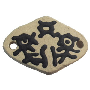 Handmade Pottery Clay Connector, 37x25mm, Sold by PC