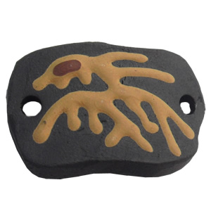 Handmade Pottery Clay Connector, 34x22mm, Sold by PC