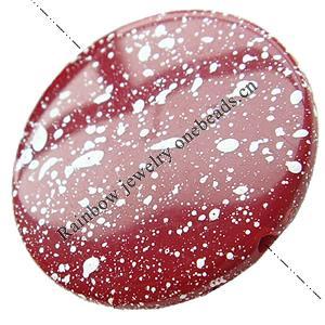 Painted (spray-paint) Acrylic Beads, Flat Round, 32x5mm, Hole:Approx 1mm, Sold by Bag