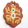 Handmade Pottery Clay Pendant, 29x41mm, Sold by PC