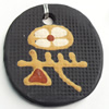 Handmade Pottery Clay Pendant, 33x35mm, Sold by PC