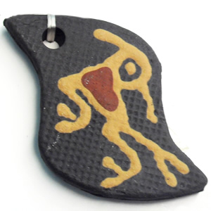 Handmade Pottery Clay Pendant, 30x36mm, Sold by PC
