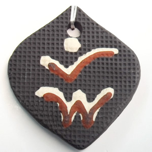 Handmade Pottery Clay Pendant, Diamond, 36x40mm, Sold by PC