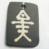 Handmade Pottery Clay Pendant, Rectangle, 29x41mm, Sold by PC