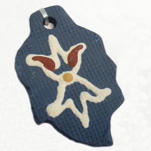 Handmade Pottery Clay Pendant, Leaf, 30x48mm, Sold by PC