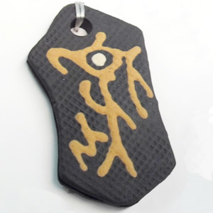Handmade Pottery Clay Pendant, 25x44mm, Sold by PC