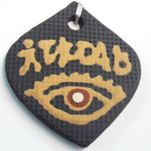 Handmade Pottery Clay Pendant, Diamond, 36x40mm, Sold by PC