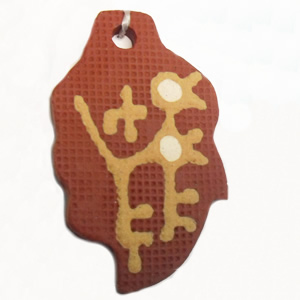 Handmade Pottery Clay Pendant, Leaf, 29x46mm, Sold by PC