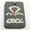 Handmade Pottery Clay Pendant, Rectangle, 29x40mm, Sold by PC