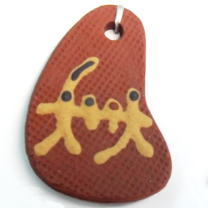 Handmade Pottery Clay Pendant, 29x42mm, Sold by PC
