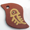 Handmade Pottery Clay Pendant, 39x33mm, Sold by PC