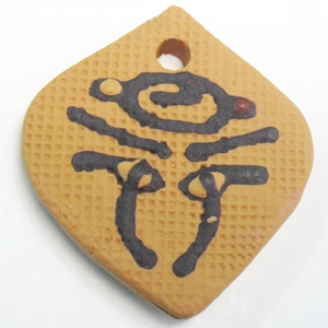 Handmade Pottery Clay Pendant, 35x39mm, Sold by PC