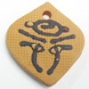 Handmade Pottery Clay Pendant, 35x39mm, Sold by PC