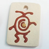 Handmade Pottery Clay Pendant, Rectangle, 30x40mm, Sold by PC