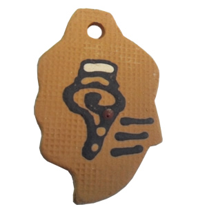 Handmade Pottery Clay Pendant, 30x47mm, Sold by PC