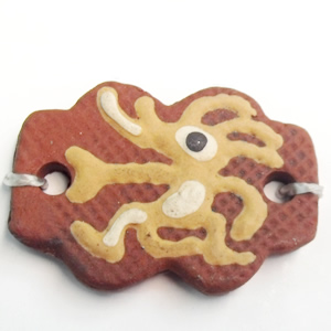 Handmade Pottery Clay Connector, 32x22mm, Sold by PC