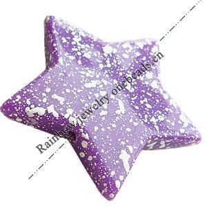 Painted (spray-paint ) Acrylic Beads, Flat star, 38x6mm,Hole:Approx 2mm, Sold by Bag