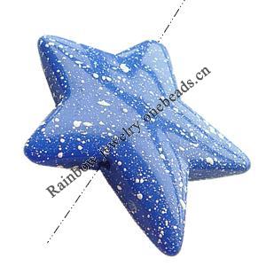 Painted (spray-paint ) Acrylic Beads, Flat star, 44x38x8mm,Hole:Approx 2mm, Sold by Bag
