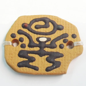 Handmade Pottery Clay Connector, 33x27mm, Sold by PC