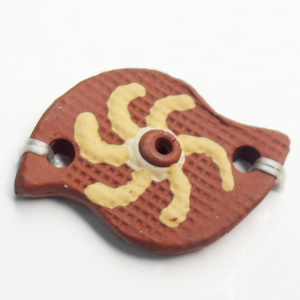 Handmade Pottery Clay Connector, 33x24mm, Sold by PC