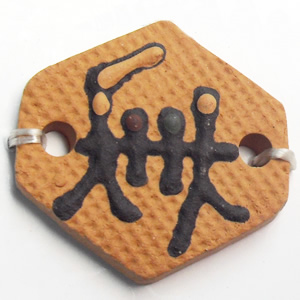 Handmade Pottery Clay Connector, 28x26mm, Sold by PC