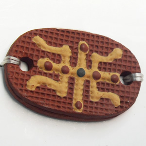 Handmade Pottery Clay Connector, 32x21mm, Sold by PC