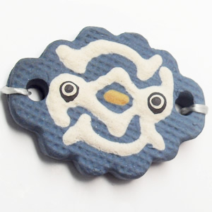 Handmade Pottery Clay Connector, 35x26mm, Sold by PC