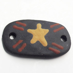 Handmade Pottery Clay Connector, 35x20mm, Sold by PC