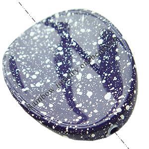 Painted (spray-paint) Acrylic Beads, Flat oval, 31x44x6mm, Hole:Approx 2mm, Sold by Bag