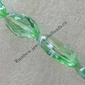 Glass Crystal Beads , Faceted Horse Eye 25x13mm Hole:1mm, Sold by Bag